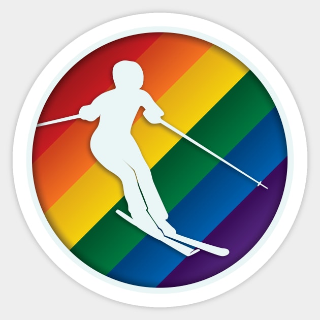 LGBTQ+ Skier without ponytail Sticker by jwsparkes